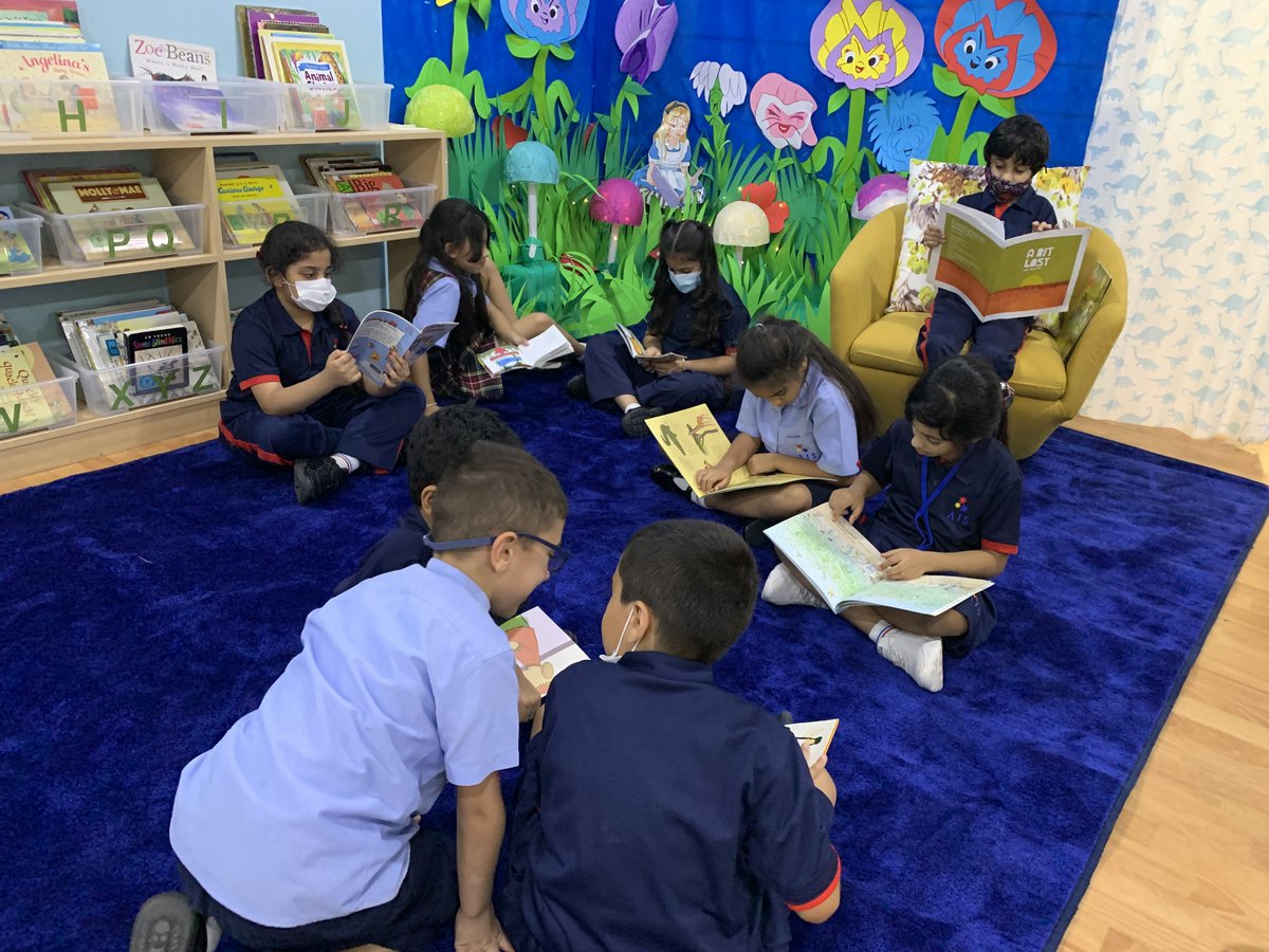 AIS_SchLibrary's tweet photo. It is lovely to see our students back in the school library after summer break. They are enjoying the new fairy reading corner. Thank you Ms. Nawal for adding this special element to the library. #AISSchLibrary https://t.co/mNwQrPlqDR
