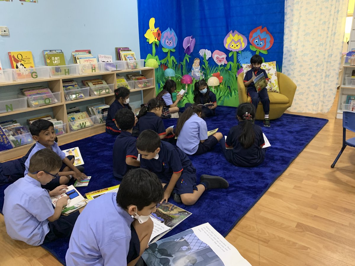 AIS_SchLibrary's tweet photo. It is lovely to see our students back in the school library after summer break. They are enjoying the new fairy reading corner. Thank you Ms. Nawal for adding this special element to the library. #AISSchLibrary https://t.co/mNwQrPlqDR