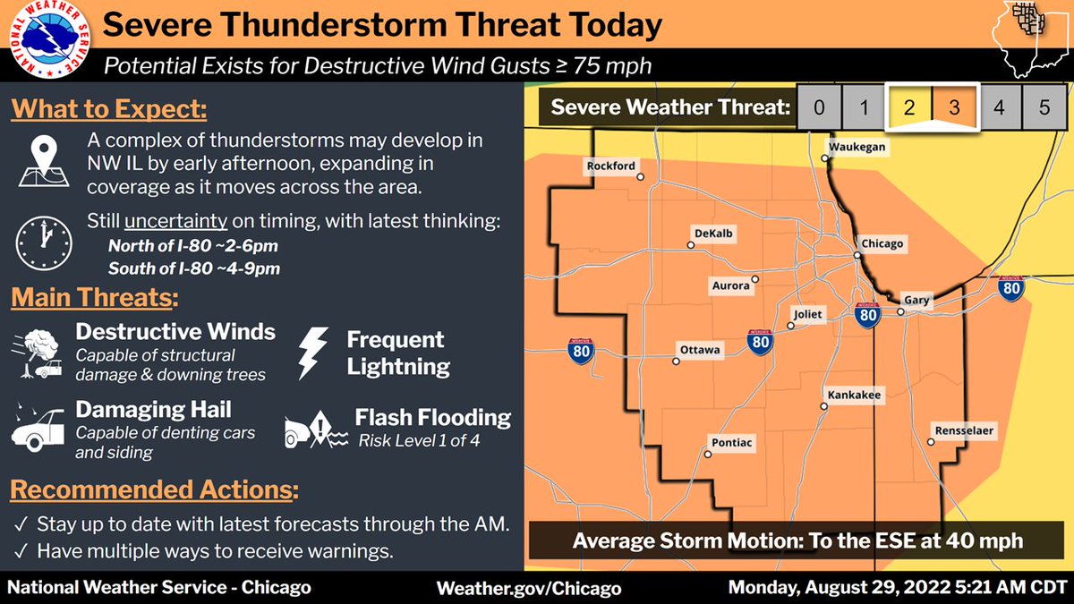 Severe storms are possible later today - Risk Level 3 of 5. The threat ...