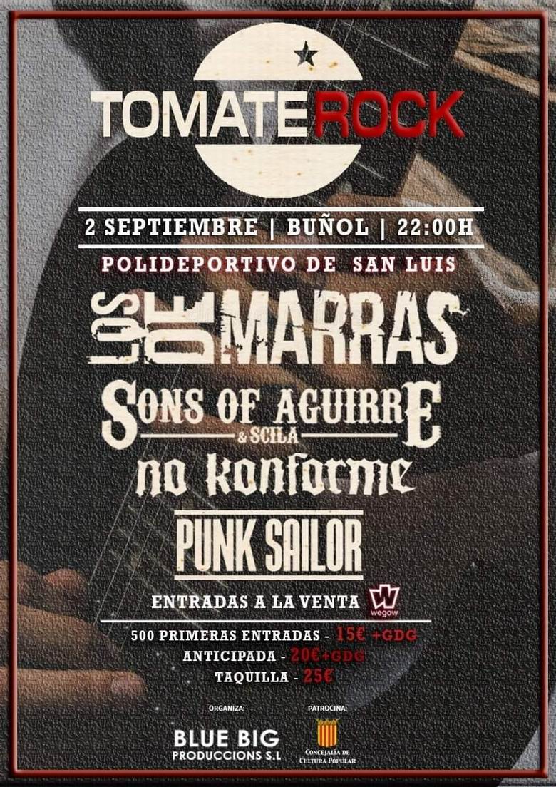 rockcircus77's tweet photo. #LosDeMarras, #SonsOfAguirre & #Scila o #NoKonforme en el #TomateRock 2022 - https://t.co/SqMfjsIGyn https://t.co/20x6Hxs2XJ