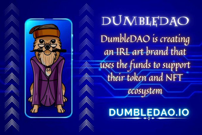 Chriss_Nft's tweet photo. #DumbleDAO is creating an IRL art brand that uses the funds to support their token and NFT ecosystem Linktree: 
https://t.co/IGoQEnDbjM #DUMBLE #DumbleDAO $DUMBLE #DEX #BSC #BSCGems #NFT #CRYPTO #RBXS #RBXSamurai  #NFTGiveaway #NFTraffle #NFTcontest #NFT #NFTs https://t.co/YfDt0c9AR8