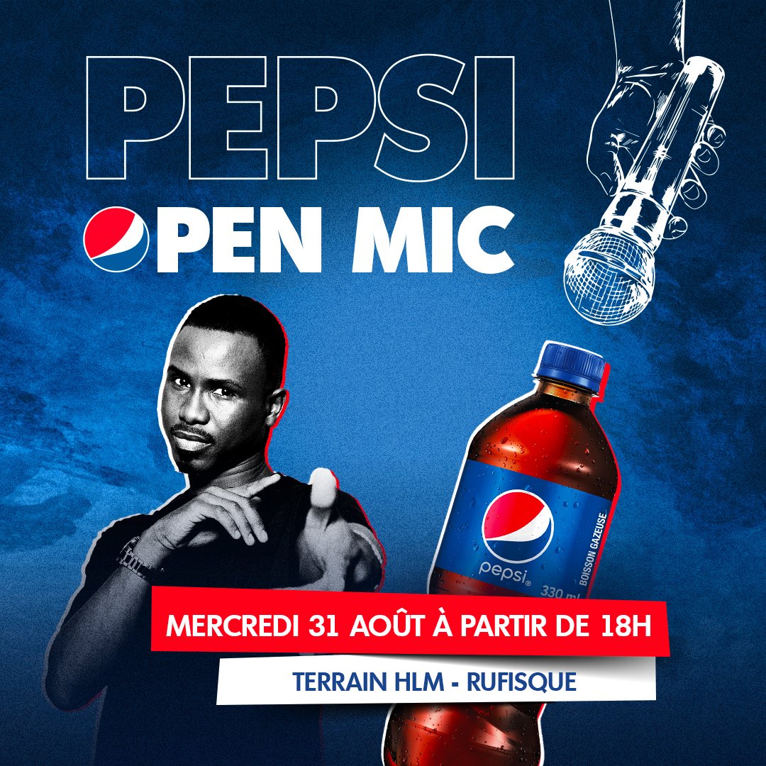 Ani wa RIOOO🔥🔥 ?? Vous l'avez demandé, on le fait ! #PepsiOpenMic dina teew sen side ce mercredi 31 août à partir de 18h au Terrain basket des HLM avec @dipdunduguiss @PapeSidy et @PPSthewritah #fortheloveofit #pepsilsalife