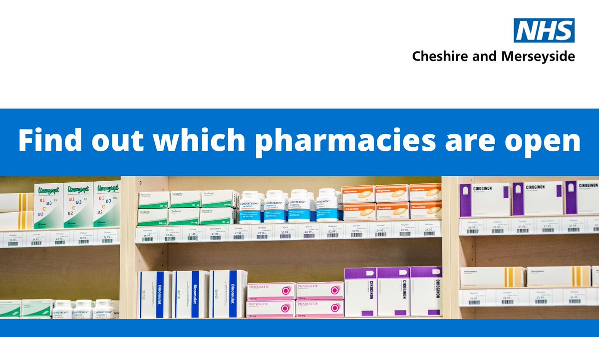 NHSCandM's tweet photo. Community pharmacies will be open across #Cheshire and #Merseyside this August Bank Holiday. Check out the details: https://t.co/CIAVzmW6B5 https://t.co/0VBmLP5VFt