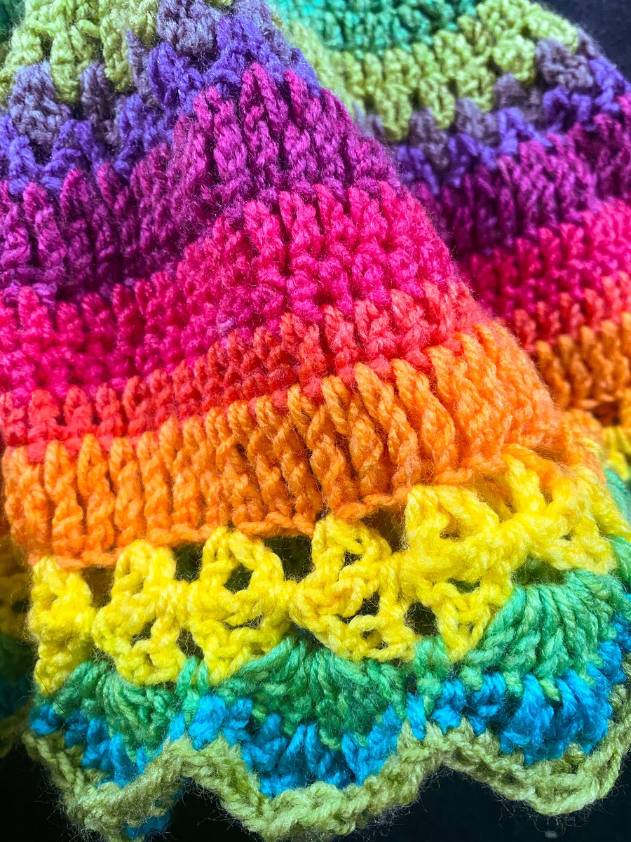 CrochetPot's tweet photo. Crocheted with variegated yarn and made by freehand means that no two dress will ever be exactly the same in either colour pattern or stitch pattern making it truly unique. #thatscrochetmagic #handmade #childrenswear #crochetgiftd #rainbowdress https://t.co/QQoibYYBnc