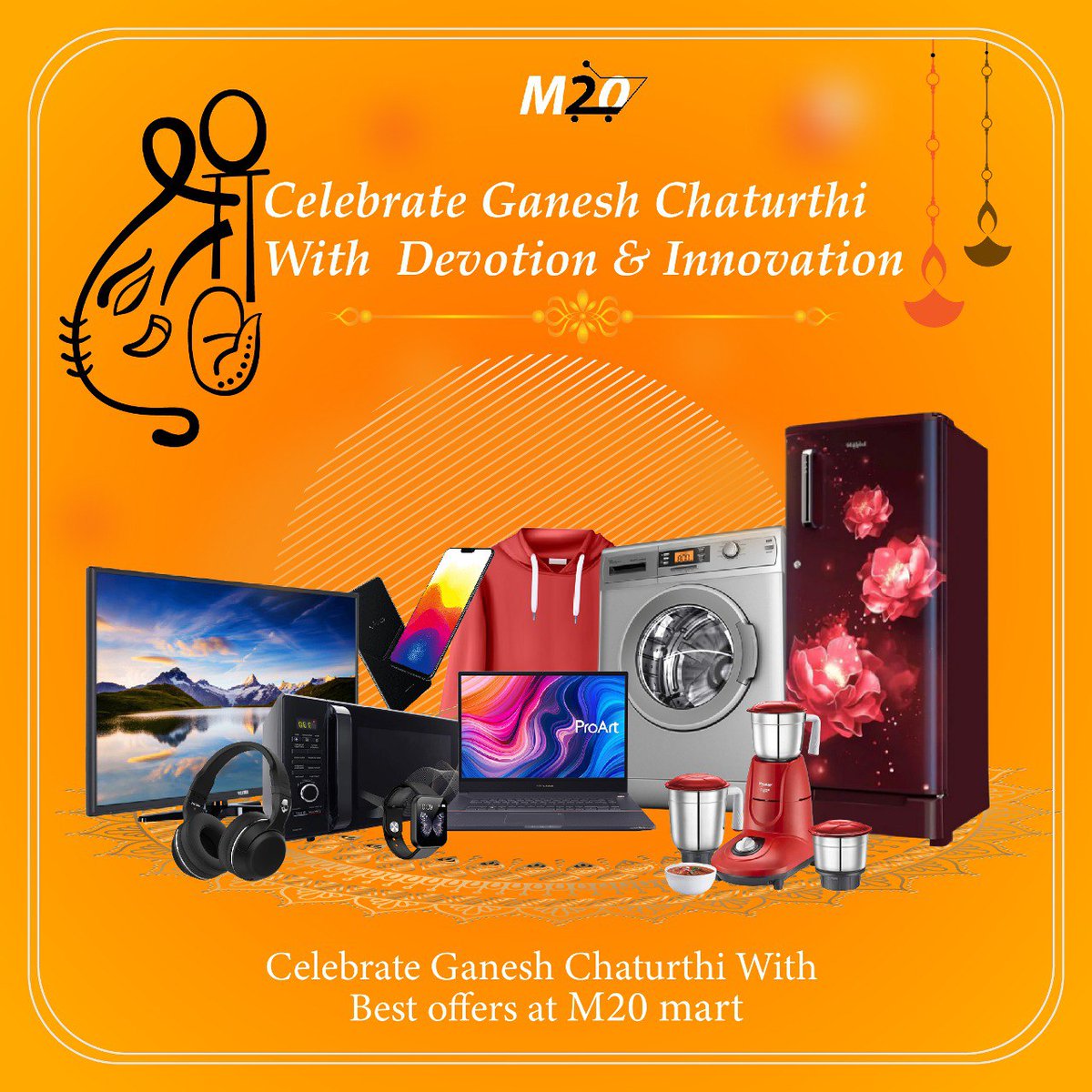 M20Mart's tweet photo. Let's Celebrate Bappa with Devoation & Innovation !
-
Grab the Ganesh chaturti Special offers #m20mart #ganeshchaturti #ecommerce #ecommercesale
-
Visit Us Now
https://t.co/lxFpaBA7lH
-
#paybycrypto #shopnow #cryptomarkets #shopping #fastdelivery💯#product #homedelivery https://t.co/0dddVY82fg