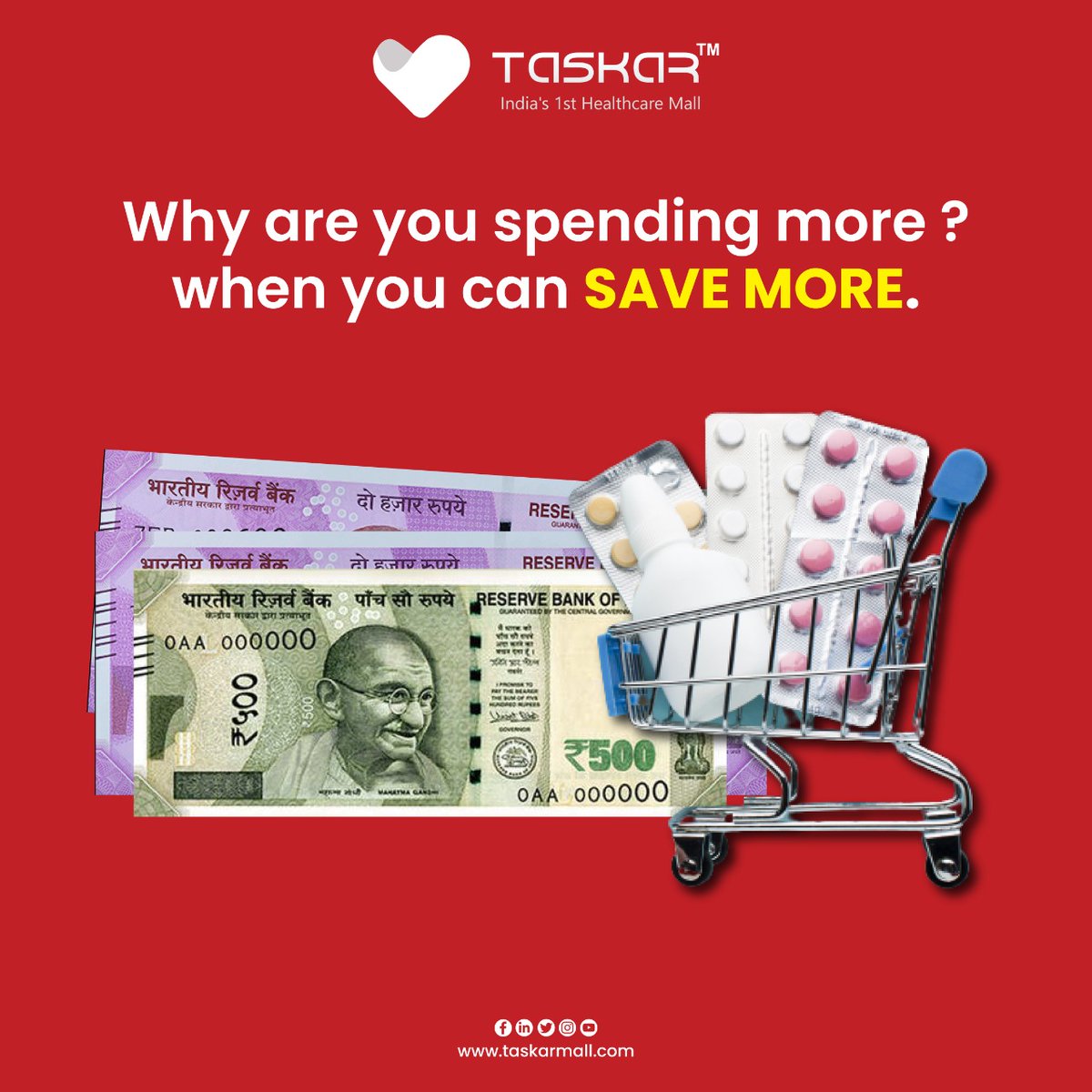 taskarmegamall's tweet photo. Shop Generic Medicines and Healthcare products online from Taskar and save upto 85% 
Visit 👉 https://t.co/CwmInkGRdT or Place Order on WhatsApp 📲 +91 9648487200
. 
. 
. 
#medicinemall🕋#pharmacymall🚨 #taskargroup #medicalmalldetailshop 🦯🦽🛴🦼#medicalstore #diagnostic📝🔖🧾 https://t.co/TsiIv5esHj
