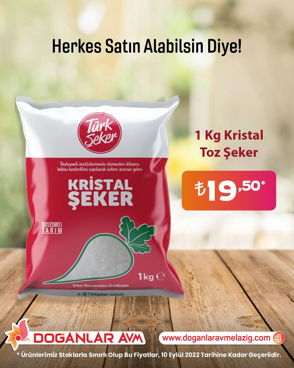 Herkes satın alabilsin diye Türkşeker 1 kg 19.50 ₺, 5 kg 95,00 ₺

#elazığ #alışveriş #market #doğanlaravm #süpermarket