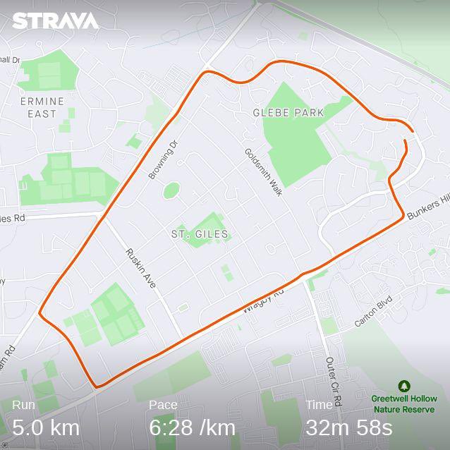 Still a very steady pace but that’s the first time I’ve ran 5k properly for few years… quietly pleased with myself and felt I could of gone further 💪 🏃‍♂️