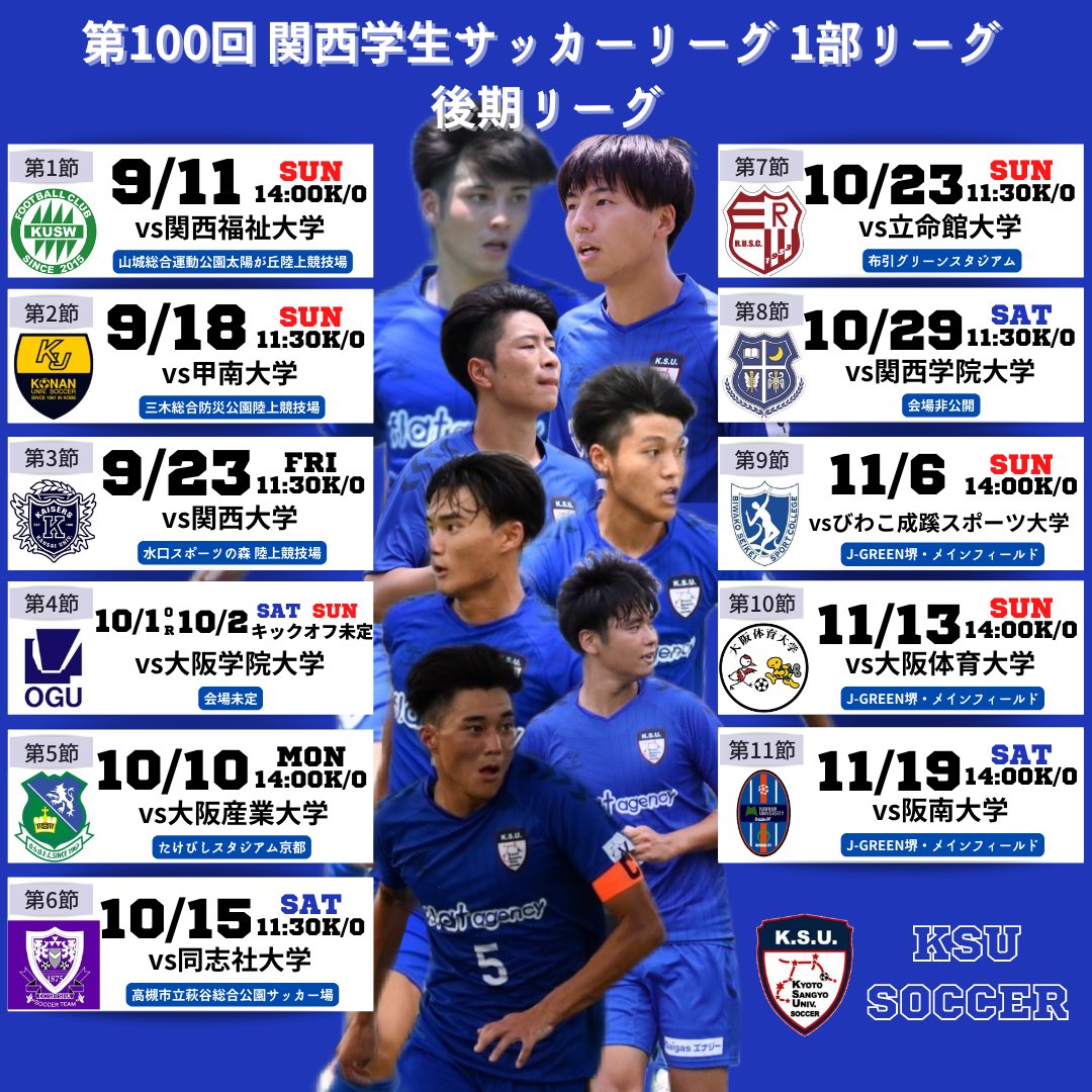 京都産業大学体育会サッカー部 Ksu Soccer Twitter