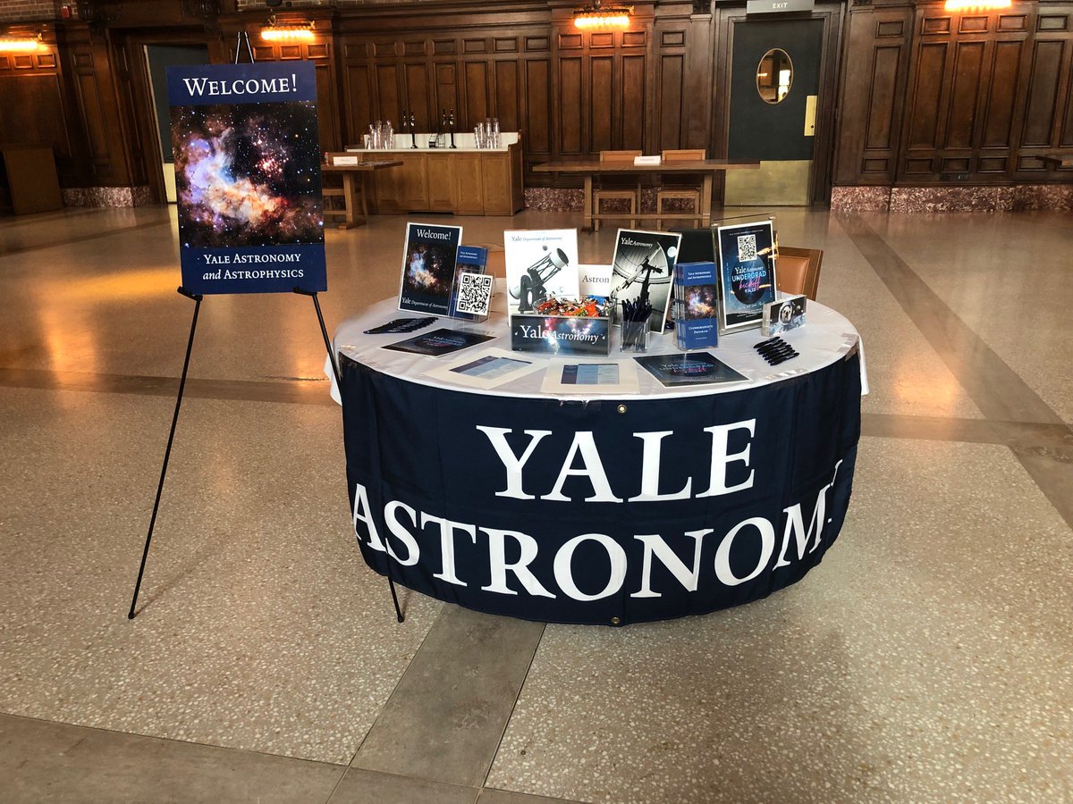 Come check out the @YaleAstronomy booth at the @Yale undergrad academic fair! Thanks Robyn Lisone for setting up the table!