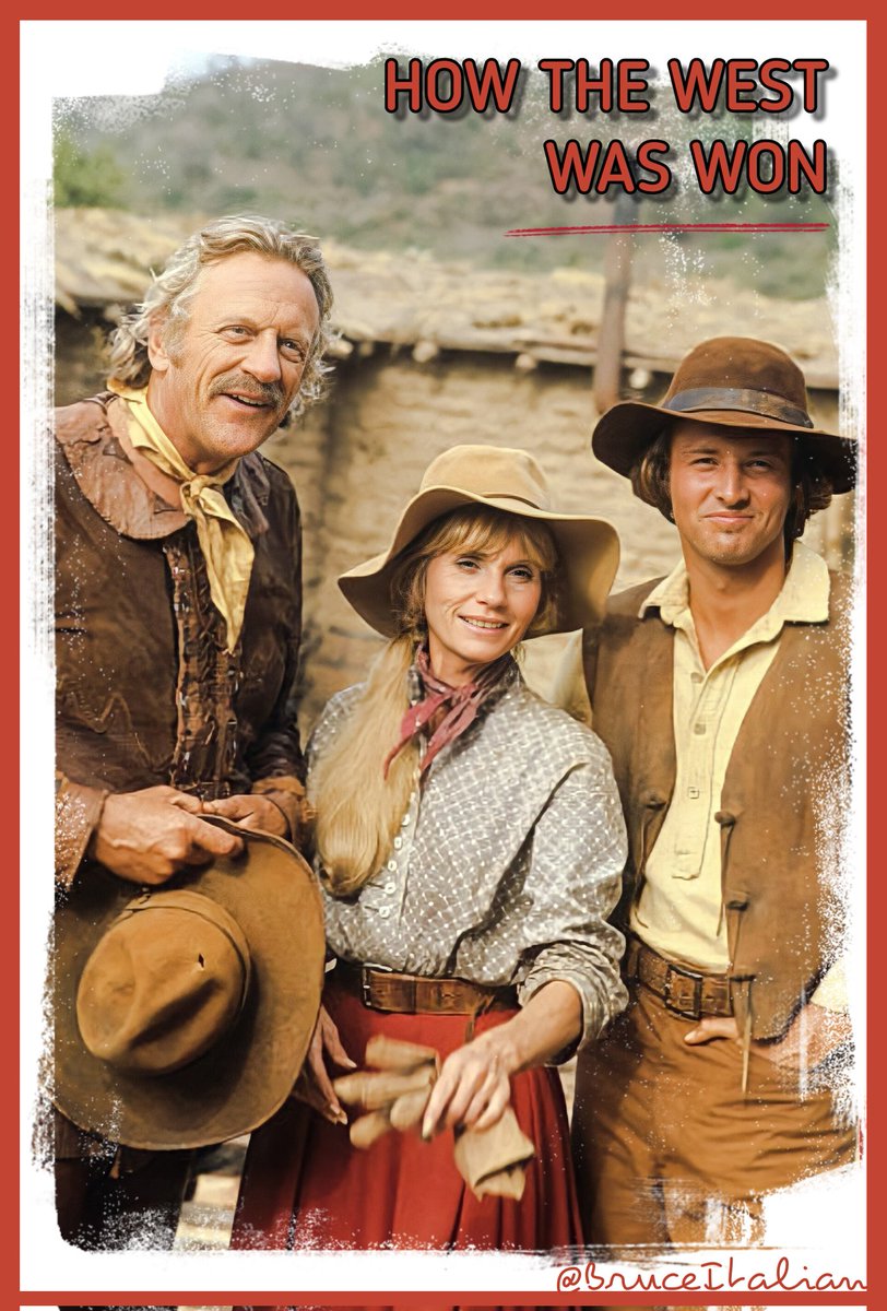 Bruce with #EvaMarieSaint and #JamesArness. 👢🐎
#HowTheWestWasWon
#BruceBoxleitner #LukeMacahan 
#TheMacahans #HTWWW
#GreatWesternSeries #cowboys #ABC #70S 
#GreatActors