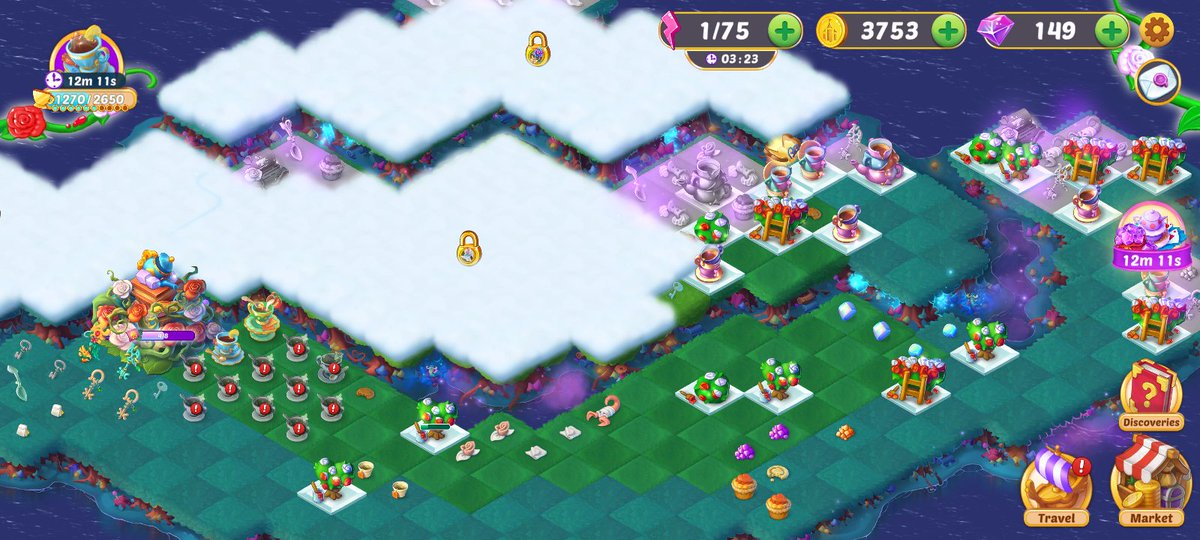 Farmsteader's tweet photo. With just 2 1/2 hours left I managed to open two more board sections and finish my last major #madhatterteaparty #evermerge...
I had to buy some extra energy to accomplish the final merge. https://t.co/RGLfErjLgY