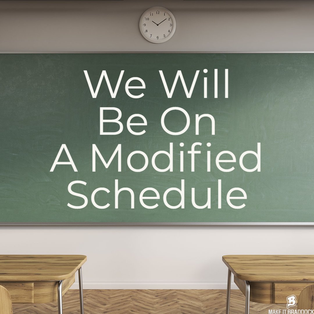 BraddockBulldog's tweet photo. Bulldogs, we will begin a modified schedule tomorrow due to Progress Monitoring Testing for 9th and 10th-grade students. Testing will take place via English classes. @SuptDotres @MDCPS @MDCPSSouth @SROMartinTReid #MakeItBraddock #ProgressMonitoringTesting #MDCPS https://t.co/PnmyamJouB