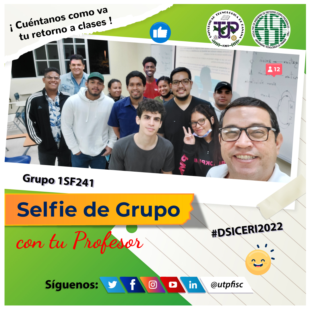 utpfisc's tweet photo. Seguimos recibiendo sus selfies!
Selfie de Grupo: Profesor Iván Clarence, con su grupo 1SF241 del departamento #DSICERI22.
@utppanama
#utp #utppanama #utp2022 #utp22 #utpfisc #fisc #fisc2022 #fisc22 #sistemas #tecnológica https://t.co/vBVGQLUH6P