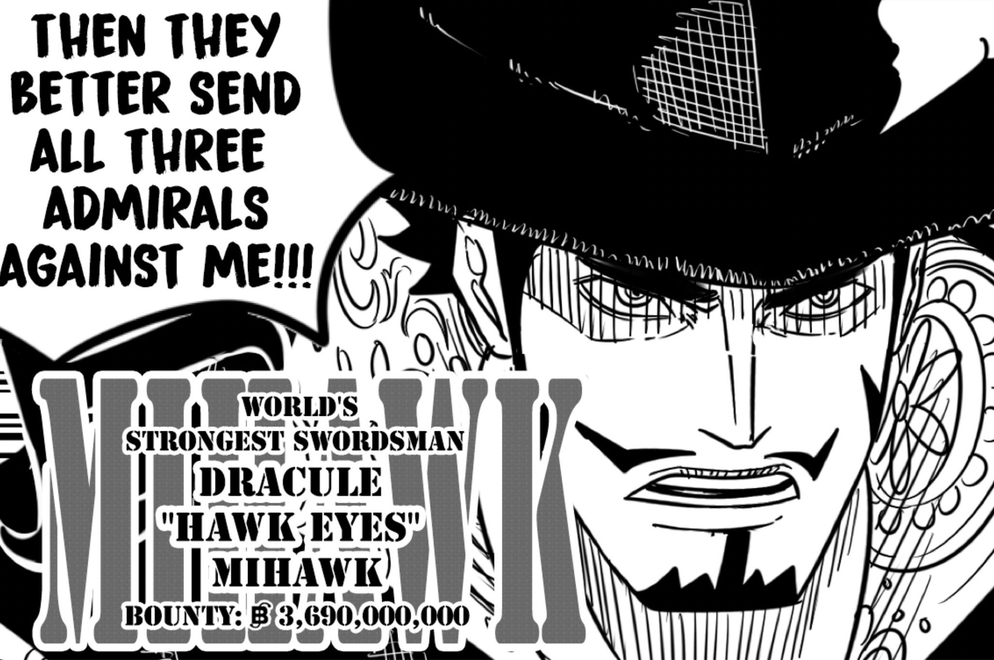 Artur - Library of Ohara on X: A fan asked Oda to draw the humanoid  versions of Mihawk's Yoru blade and his smaller pendant knife, with the fan  offering the following stunning