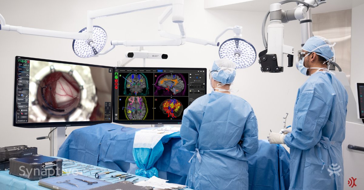 SynaptiveMed's tweet photo. Modus V™ allows for deep integration with Synaptive’s navigation platform, as well as automated positioning of the optics through tracked instruments offering a more seamless surgical workflow.
To learn more about #ModusV: https://t.co/0XdN0EjDbg
#RoboticSurgery #Neurosurgery https://t.co/dWCdP15NAv