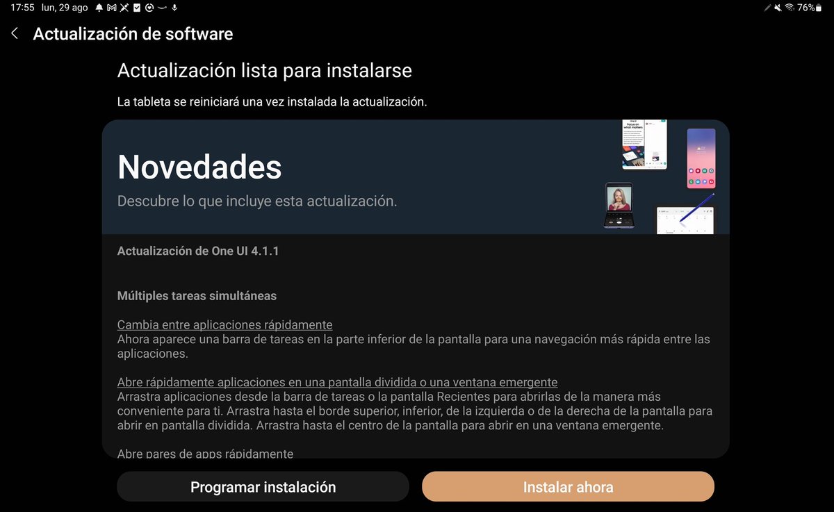 percheronAC's tweet photo. Actualización One UI 4.1.1 disponible e instalada ya en mi Galaxy TAB S8+.
Aún probando las novedades 😊
#OneUI411 #GalaxyTabS8plus #Samsung https://t.co/EYshr3NbU8