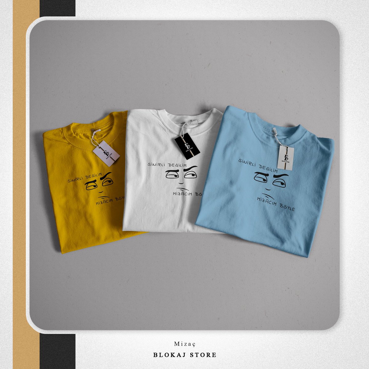 BlokajStore's tweet photo. 😤 Sinirli değilim mizacım böyle satışta!

🧵 %100 Pamuk ve 1.Sınıf Compact Penye kumaş kullanılmıştır. 
🛒 https://t.co/kvcbioLar1 ve Instagram'da satışta . Sen de aramıza katıl !

#blokajstore #sinir #tshirt #agresif #mizaç #Tasarım https://t.co/M1Aj6ciZkY