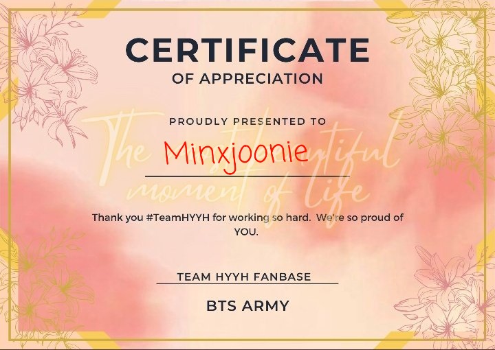 minxjoonie's tweet photo. Un placer ser parte de este hermoso team 🦋💜

#HYYHTeam 
#HYYHPavedTheWay https://t.co/nJGGe5bSmF