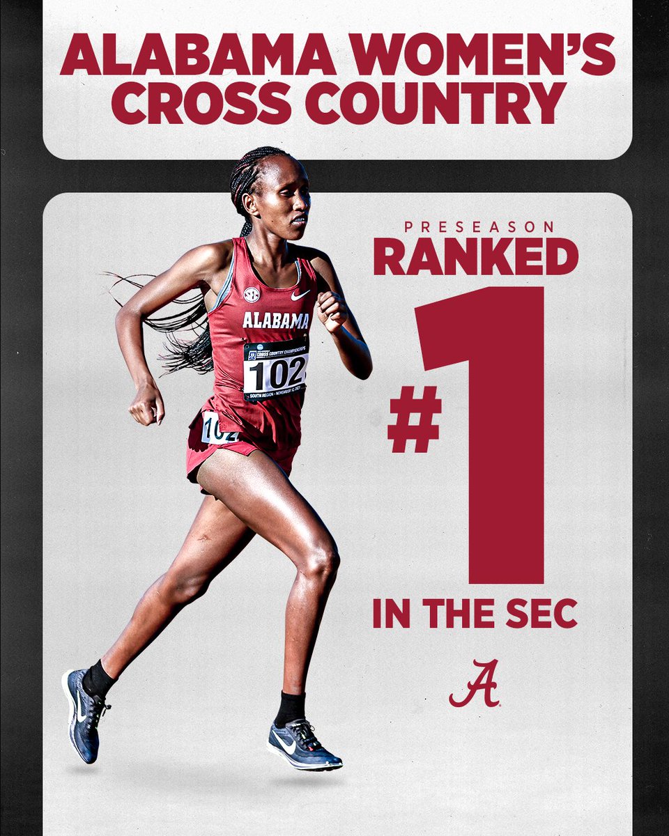 AlabamaTrack's tweet photo. SEC Preseason No. 1⃣‼️

🌊 https://t.co/LfUXp9mmdg

#BamaXC #ItJustMeansMore #RollTide https://t.co/yqrxJaxykt