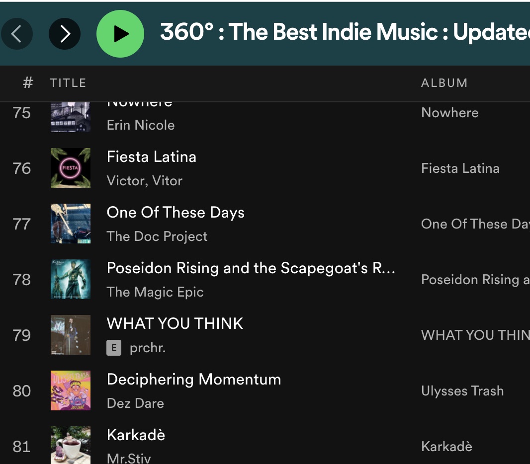 docprojectmusic's tweet photo. Great to see @ThatEricAlper adding my recent release "One of These Days" to his playlist "360: The Best Indie Music: Updated Daily." 

Thanks @ThatEricAlper !!! https://t.co/J6nIv3tfAG