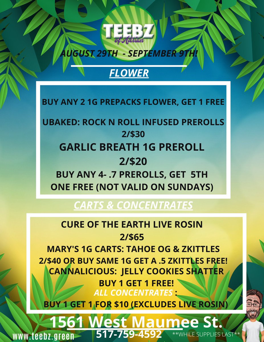 TeebzAdrian's tweet photo. Stop in Today!
#GetTeebz'd #TeebzAdrian #TeebzLife #EndOfSummer https://t.co/E2tw89unv2