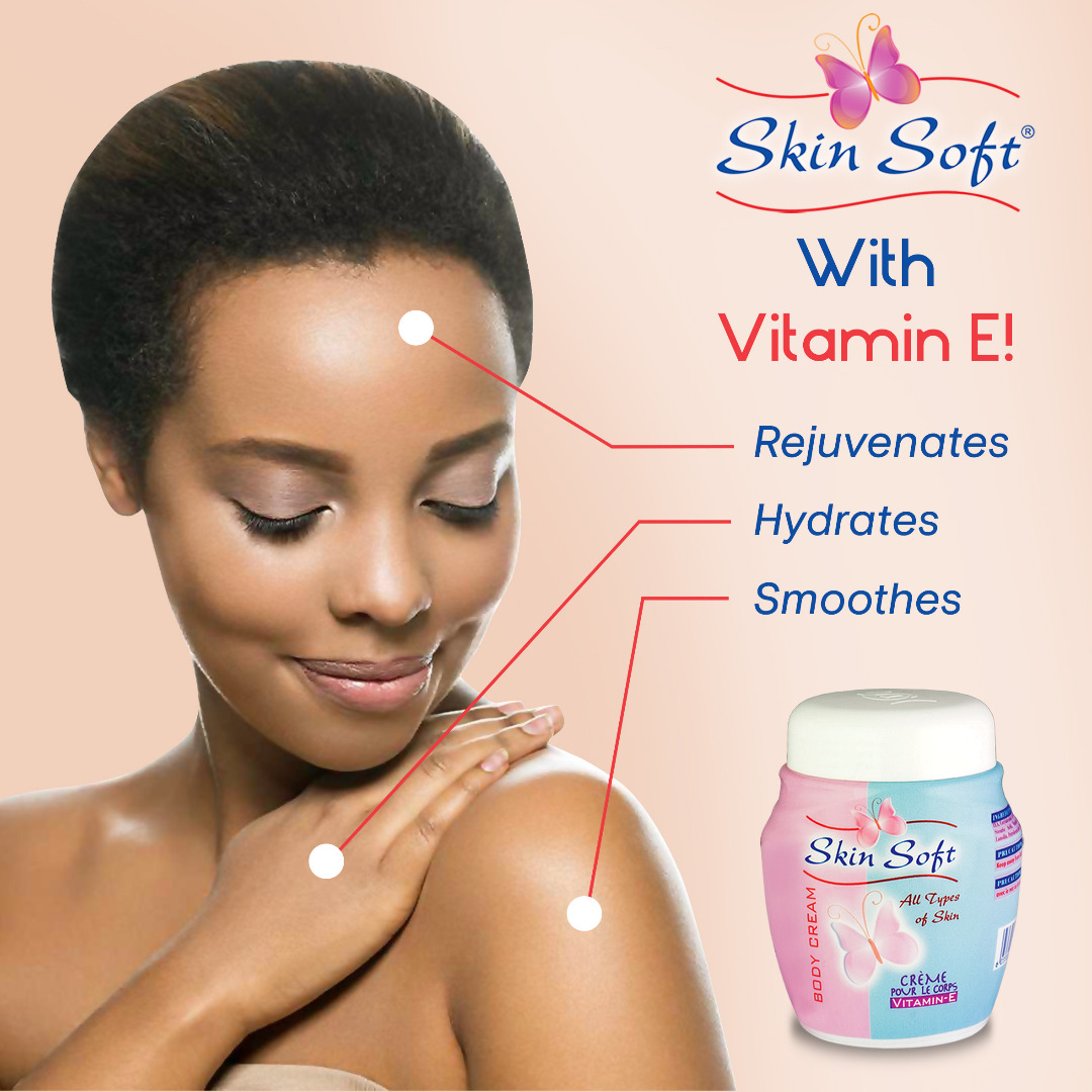 GhandourGhana's tweet photo. Skin Soft cream with Vitamin E helps protect the skin from dryness, making it smooth and soft!🌸🦋
#SkinSoft
#Skincare
#GhandourCosmetics https://t.co/QjZwNJZu5p