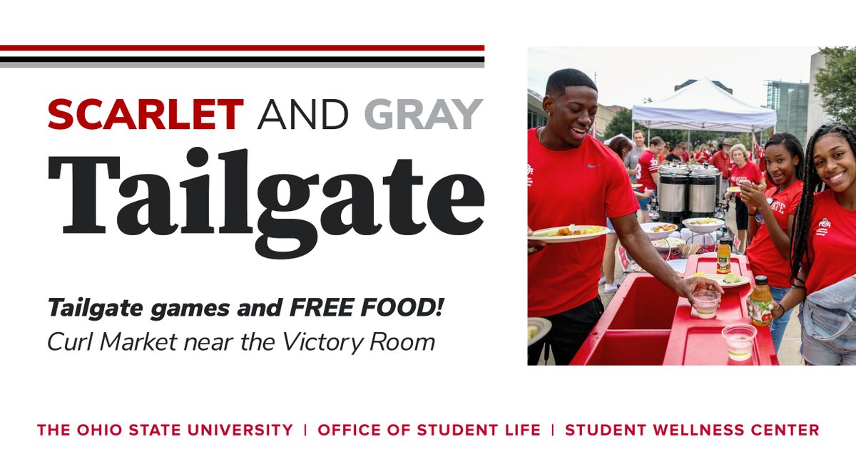 Scarlet and Gray Tailgates are BACK this weekend! We will outside of Curl Market 3 hours before kickoff with free food, games and more. Will we see you there? 🙌