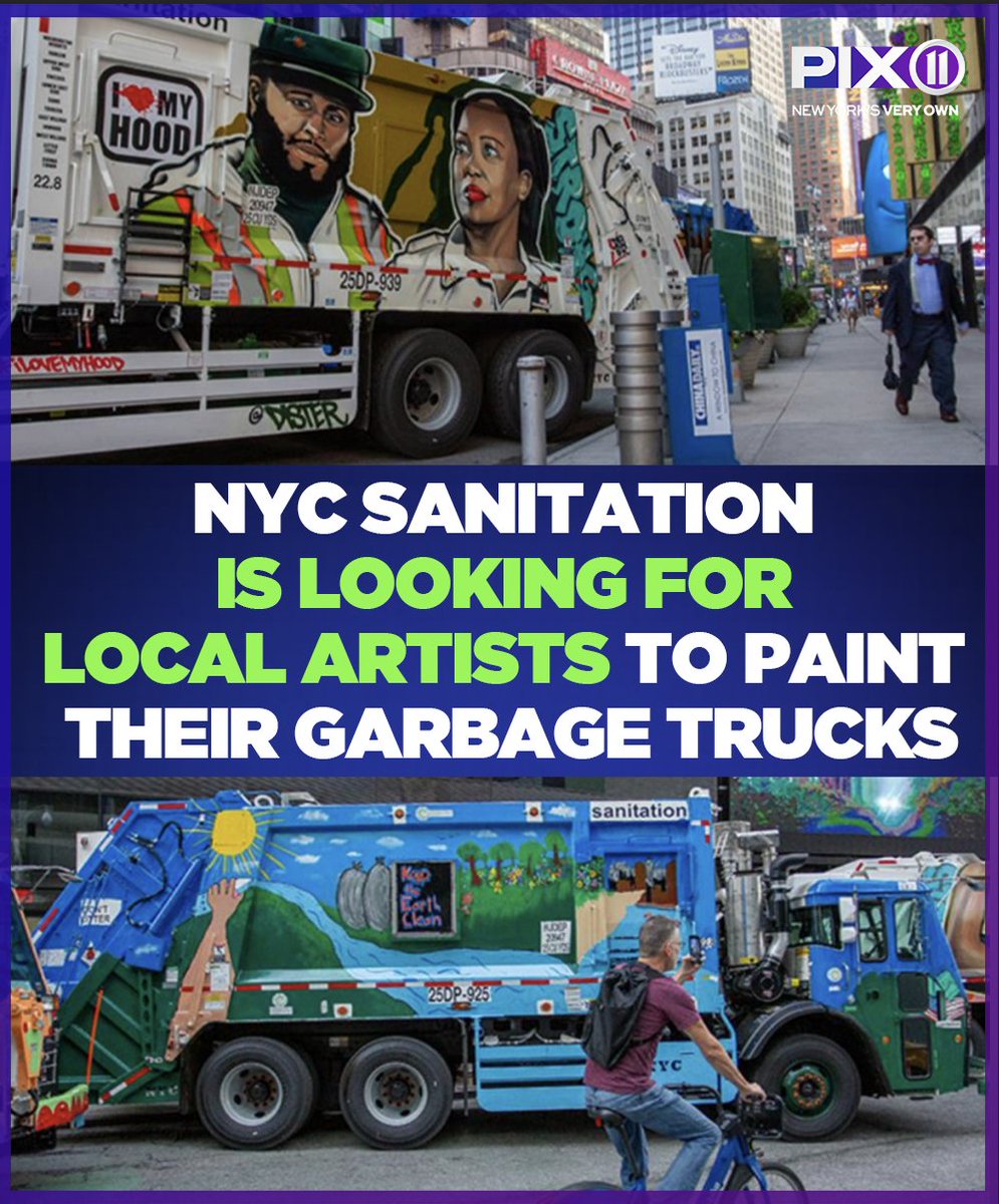 Fun project for a local artist! 🎨 NYC's Department of Sanitation is looking for artists who want to paint their garbage trucks.

The 'Trucks of Art' program is a zero-waste challenge. Artists will use no longer wanted household paint to keep it from going into landfills.
