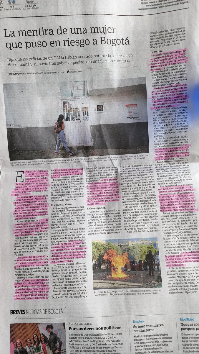 DiegoASantos's tweet photo. De no creer esta historia. Durante lo más álgido de la revuelta social de 2021, una mujer mintió y acusó a policías de un CAI de haberla abusado. La joven, que estaba de rumba, terminó aceptando mentira por miedo a la mamáy al novio. https://t.co/1pxUK7IuDK