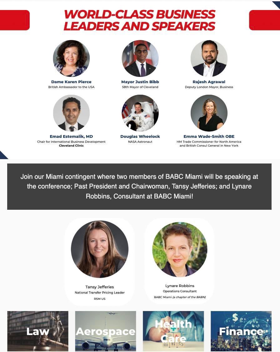 BritishBabc's tweet photo. Join Us for Getting the Band Back Together: The Platinum Jubilee Conference in Cleveland next week to hear from world class business leaders, as well as our own Past President &amp; Chairwoman, Tansy Jefferies; &amp; Lynare Robbins, Consultant at BABC Miami!
https://t.co/0JXH0KR2kY 🇺🇸🇬🇧 https://t.co/w6Ch7Hs4cU