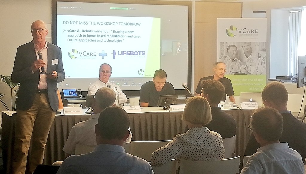 Conclusions time for the <a href="/vCare_project/">vCare_project</a> final conference with Werner Esswein, <a href="/tudresden_de/">TU Dresden</a>
📍 But it's not over yet! Join us tomorrow for the special <a href="/LifebotsMSCA/">LIFEBOTS Exchange</a> workshop ➡️ bit.ly/3pUjkB4