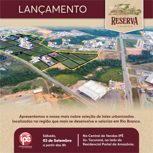 ipeevoce's tweet photo. SALVE ESTA DATA! Sábado, dia 3, acontece o Lançamento Oficial do Reserva Amazônia, o bairro planejado com autogestão e monitorado 24h na região mais nobre de Rio Branco.

Venha aproveitar as condições especiais.
Na Central de Vendas: Av. Tucunaré, S/N - Bairro Portal da Amazônia. https://t.co/5m4tb4OvKU
