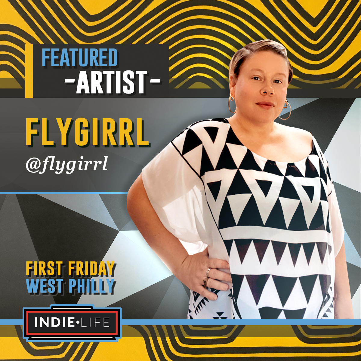 Indielifemedia's tweet photo. @FLYGIRRL makes her mark as a promoter &amp; event producer, &amp; we are delighted to highlight her artistic side on 9/2 at #FirstFriday #WestPhilly. She has promoted/ produced events w. artists such as Prince, Dj Jazzy Jeff, Mos Def, Jill Scott... RSVP here:https://t.co/CA0WhbOlRD. https://t.co/8PpCO1eMDu