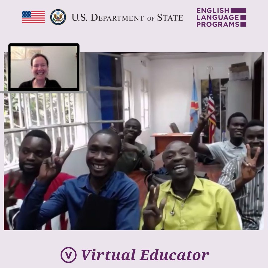 ELPrograms's tweet photo. Wendi Steward led an advanced English TOEFL course for Fulbright finalists in the Democratic Republic of the Congo. Students were invited to complete coursework and join the class online from their local American Spaces.
#ELVirtualEducator #VirtualEducatorLife #OnlineTeaching https://t.co/ULKBu8yDB1