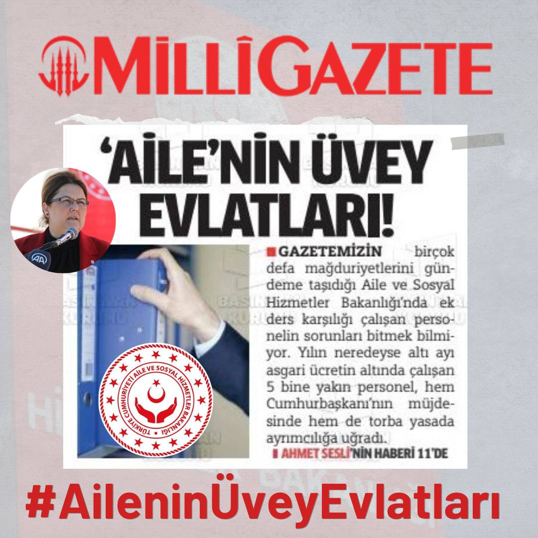 ailebirdernek's tweet photo. #AileninÜveyEvlatları
AİLE BAKANLIĞINDA 12 AY TAM ZAMANLI ÇALIŞAN EK DERSLİLER
Doğum izni yok
Süt izni yok
idari izin Yok
Askerlik izni yok
Sonuç Olarak yıllardır özlük haklarndan mahrum haldeyiz
@RTErdogan @vedatbilgn @deryayanikashb @hasandogan 
@kilicdarogluk @dbdevletbahceli https://t.co/MmrIee1zAK