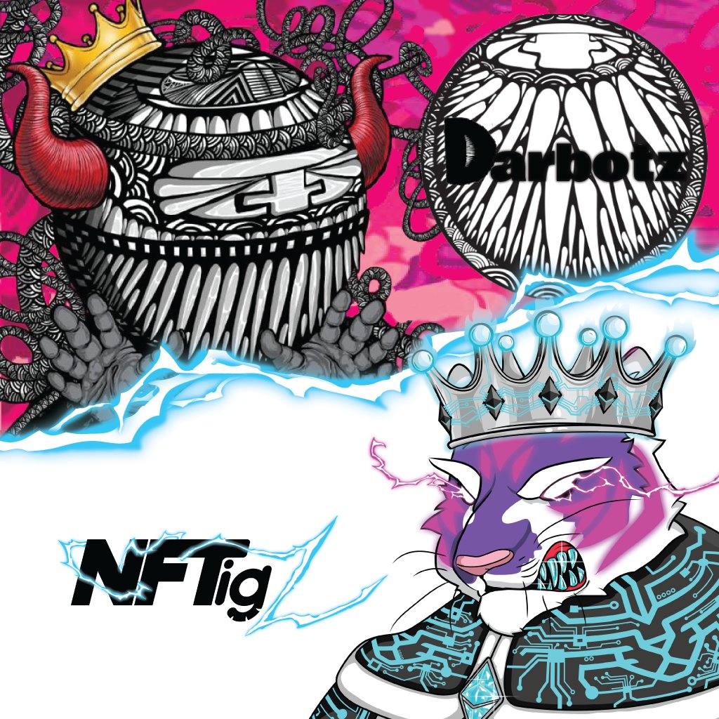 NFTigz's tweet photo. ⚡ NFTigz X Darbotz 🤖

⚡ 2x NFTigz WL spots
🤖 2x Darbotz WL spots

🔹 Like + RT this post
🔹 Follow @NFTigz + @DarbotzNFT
🔹 Tag friends

WINNERS in 48 hours ⏰ 

#nft #nfts #nftgiveaway https://t.co/0FarlI8IGd