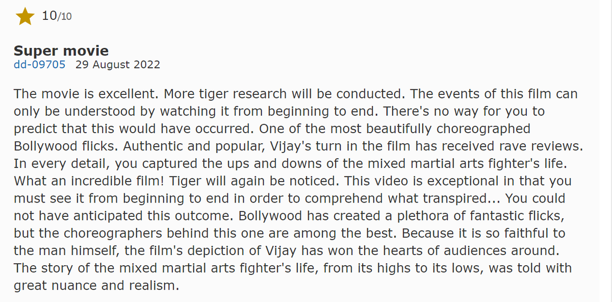 SujanFaster's tweet photo. If only they put so much effort in getting the script right as well.
#ligermoviereview #IMDb #botsinaction https://t.co/lfuzp6VAbE
