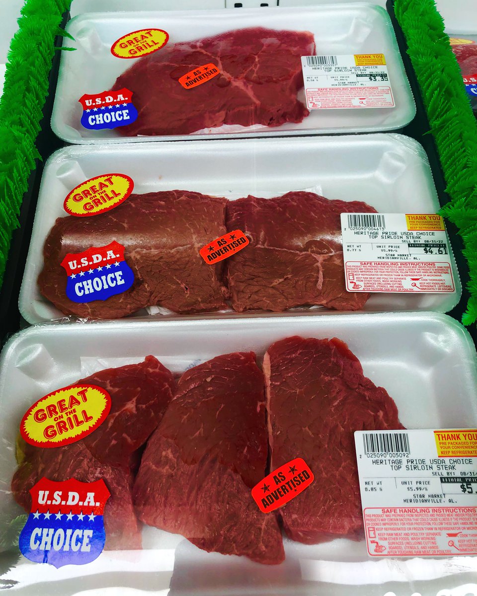 StarSuperMarket's tweet photo. Heritage Pride
Top Sirloin Steak 
$5.99/lb ✨🥩✨🥩

#starmarket #shoplocal #huntsville #alabama #meridianville https://t.co/cxDsW32CWp