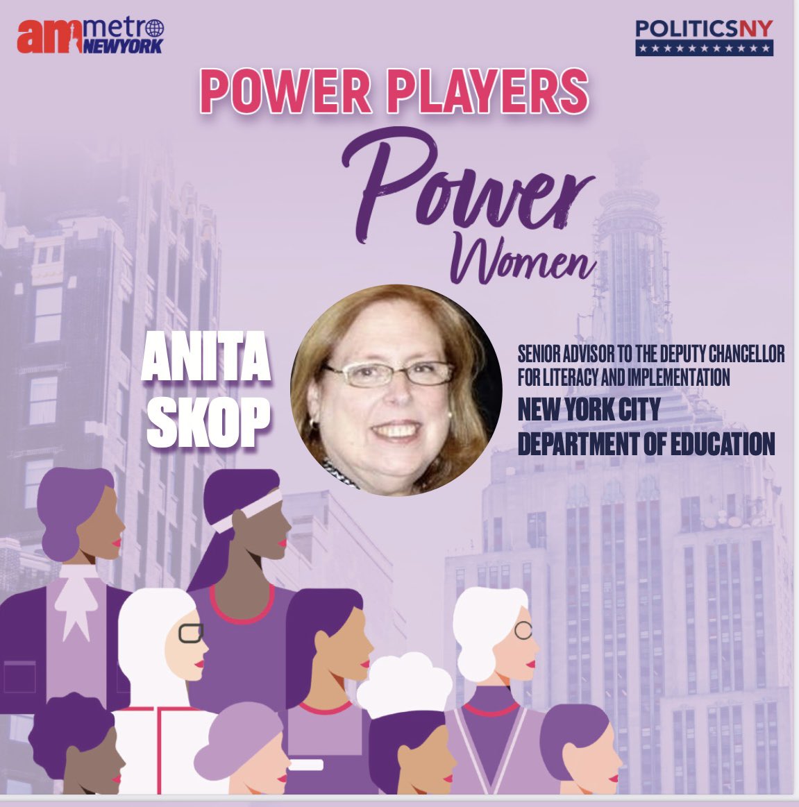 #@AnitaSkop has been selected as a Power Woman for AMNY’s Power Players! #powerplayers  #powerwomen, @politicsnynews @amny  @amnewyork @schnepsmedia @powerplayers