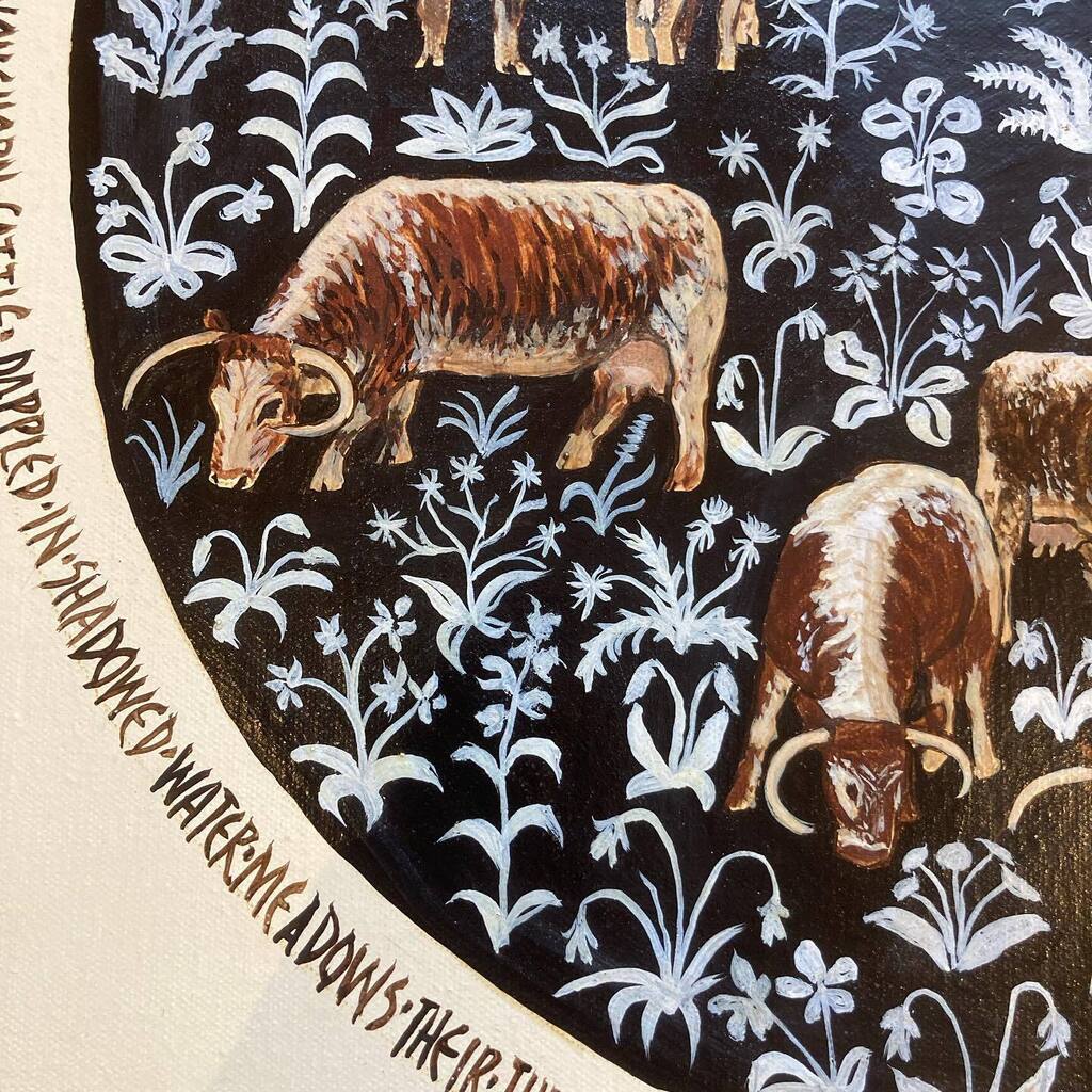 SuePrinceArtist's tweet photo. Experimenting…#playing Trying out new ideas #wip
.
.
.
#englishlonghorns #haddonhallmedievalpark #watermeadows
#inmystudio #greetingcards #folkart #folkartist #artbooks #books #helpukraine #isolationchronicles #studio #peakdistrictnationalpark #eggtempera #eggtemperapainti… https://t.co/TYrpEElNeU