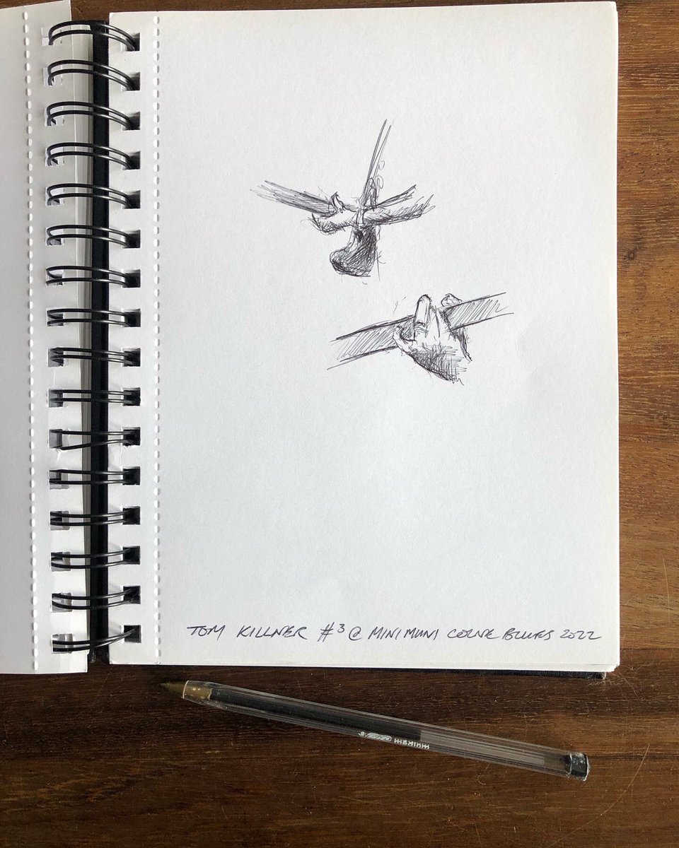PeteMarshArt's tweet photo. What a start to the day yesterday at @ColneBlues with @Tomkillner at the mini @ColneMuni ! Here’re pages from my #sketchbook done live during the gig #tomkillner https://t.co/7rdBa0fFc8