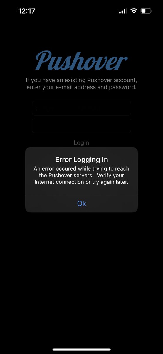 imapolyglot's tweet photo. @PushoverApp Having trouble signing in on the iOS Pushover app. Can log in to desktop just fine. https://t.co/t8HFzLhdn8