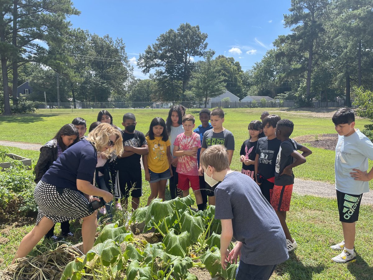 SCES_Resource's tweet image. ⁦@SCESStars⁩ learning about global citizenship and farm to table at our school garden.