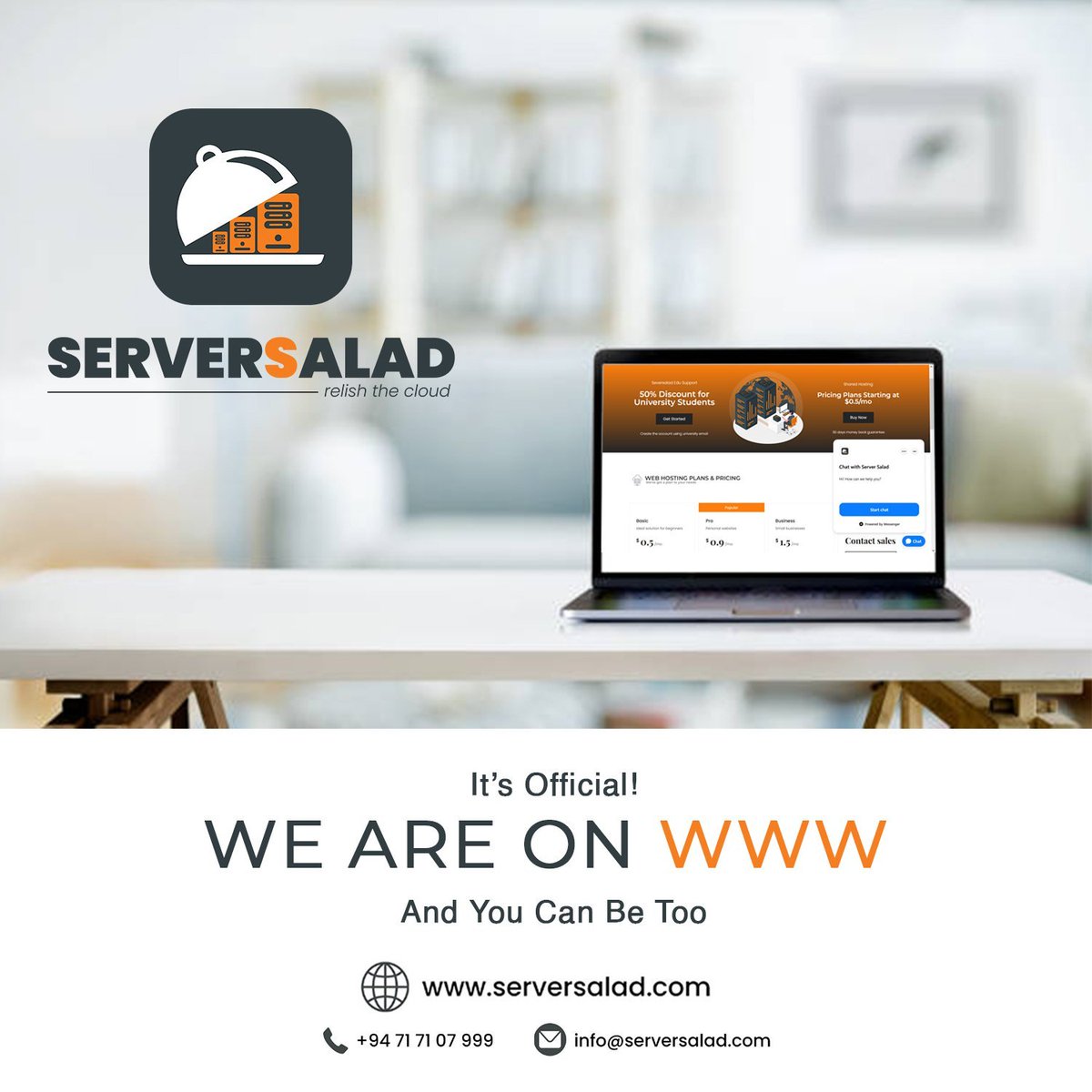 serversalad's tweet photo. We are excited to announce the launch of the official website of Server Salad. What that means is you also can get one soon.

Visit and check for yourself at
https://t.co/IW4NbRdXlq

#sharedhosting #webhosting #cloud #hosting #hostingprovider #relishthecloud #serversalad https://t.co/55vHKdkMnc