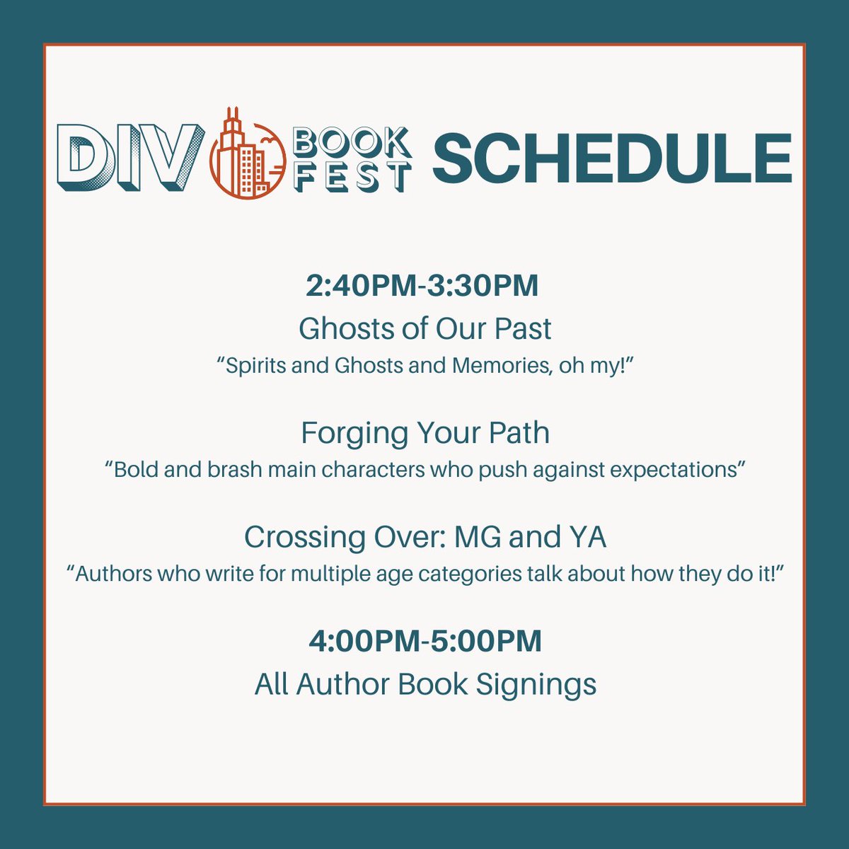 DivBookFest's tweet photo. Our full #DivBookFest panel schedule is LIVE! Check out the amazing panels topics! And join us on Sept. 17th 2022 for a day of fun talks, meet some fave authors, discover new faves, &amp; get your books signed! https://t.co/4Hb0PVFnlh https://t.co/qbzxGqlP3L