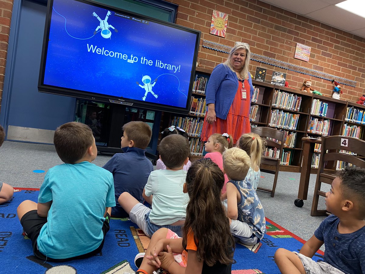 First visit to the library today!! <a href="/LibraryLeesburg/">Leesburg ES Library</a> <a href="/Leesburg_ES/">Leesburg Elementary School, VA</a>