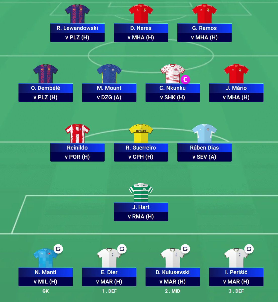 fpl_flair's tweet photo. First #CLFantasy Draft
Hate fantasy games that are in a knockout format because variance is massive so I'm going full Analytics FC this one, every member of the 15 will be able to come in and going to be making full use of autosubs.
Triple Benfica Attack FTW https://t.co/wO8u3TBsuo