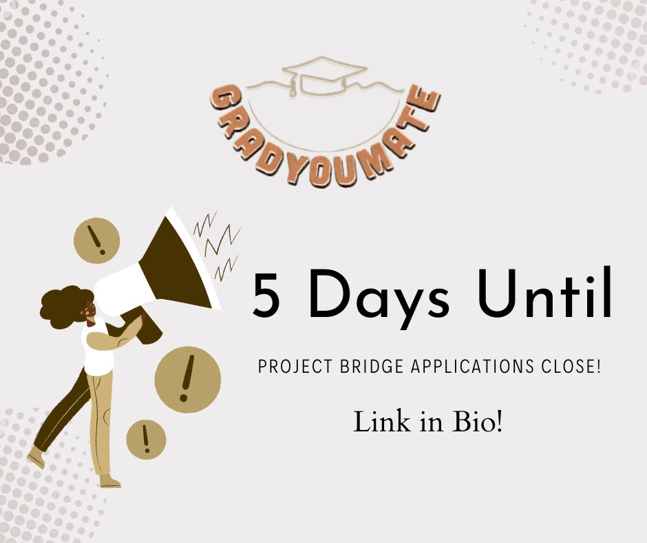 gradyoumate1's tweet photo. Reminder to head over to our website (https://t.co/ucwBp2rNYS) to apply for 'Project Bridge 2022' before 3rd September 2022, and stand a chance to be awarded a scholarship for your growth.
#law #education #Scholarships https://t.co/aVZYvcTN5R