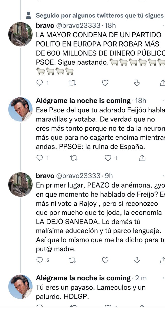 la_coming's tweet photo. @cfcuartero01 @CarlosV99704847 @bravo23333 Mira como contesta el educado payaso. https://t.co/2ajCGBWH5T